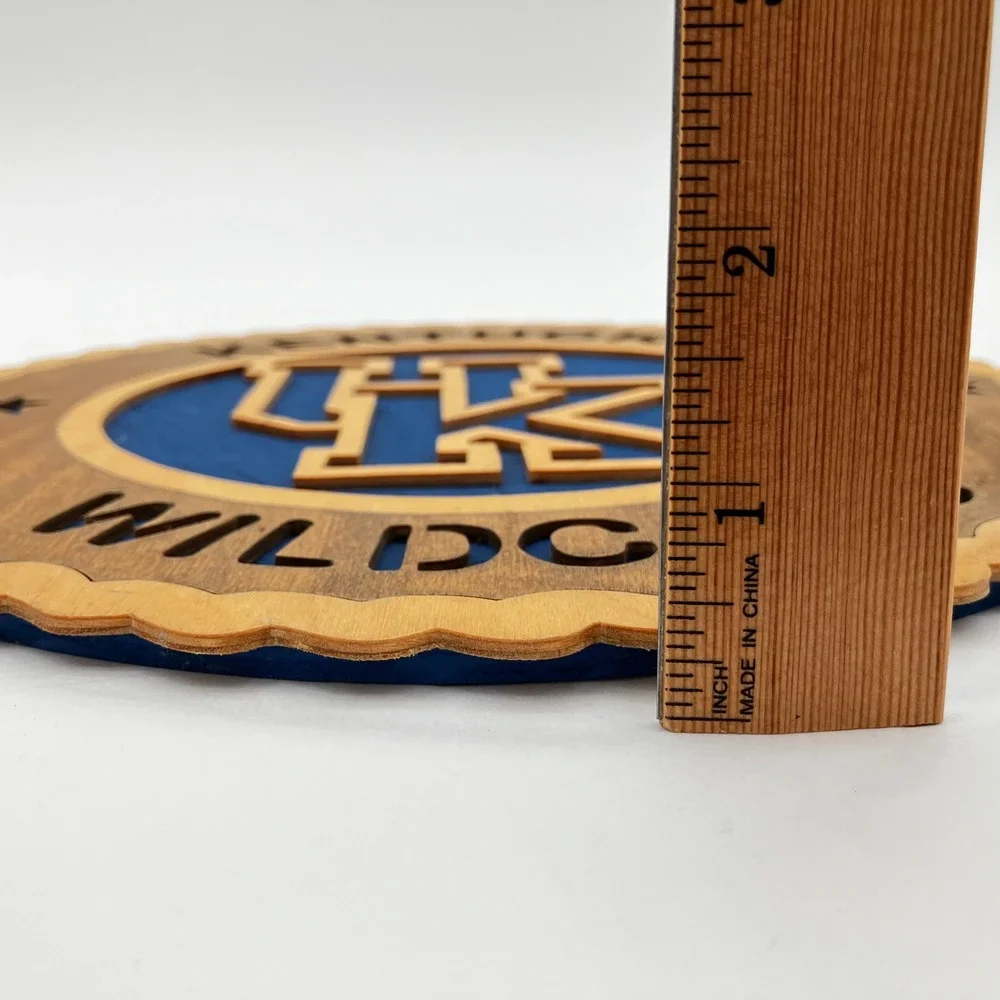 Artistic Wood Art Wall Plaque Kentucky Wildcats 11in Blue Brown Handcrafted
